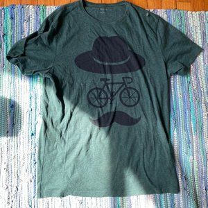Whimsical Unisex T-Shirt: Bicycle Mustache Tophat